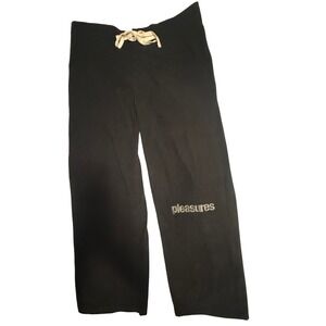 Pleasures Now Mens Black Corduroy Snap Side Logo Pants Streetwear Trousers Large